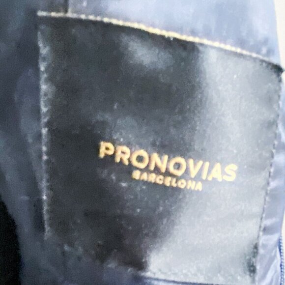 Pronovias Navy Blue Sequin Detail LOng Sleeve Formal Gown 8 - Picture 7 of 7